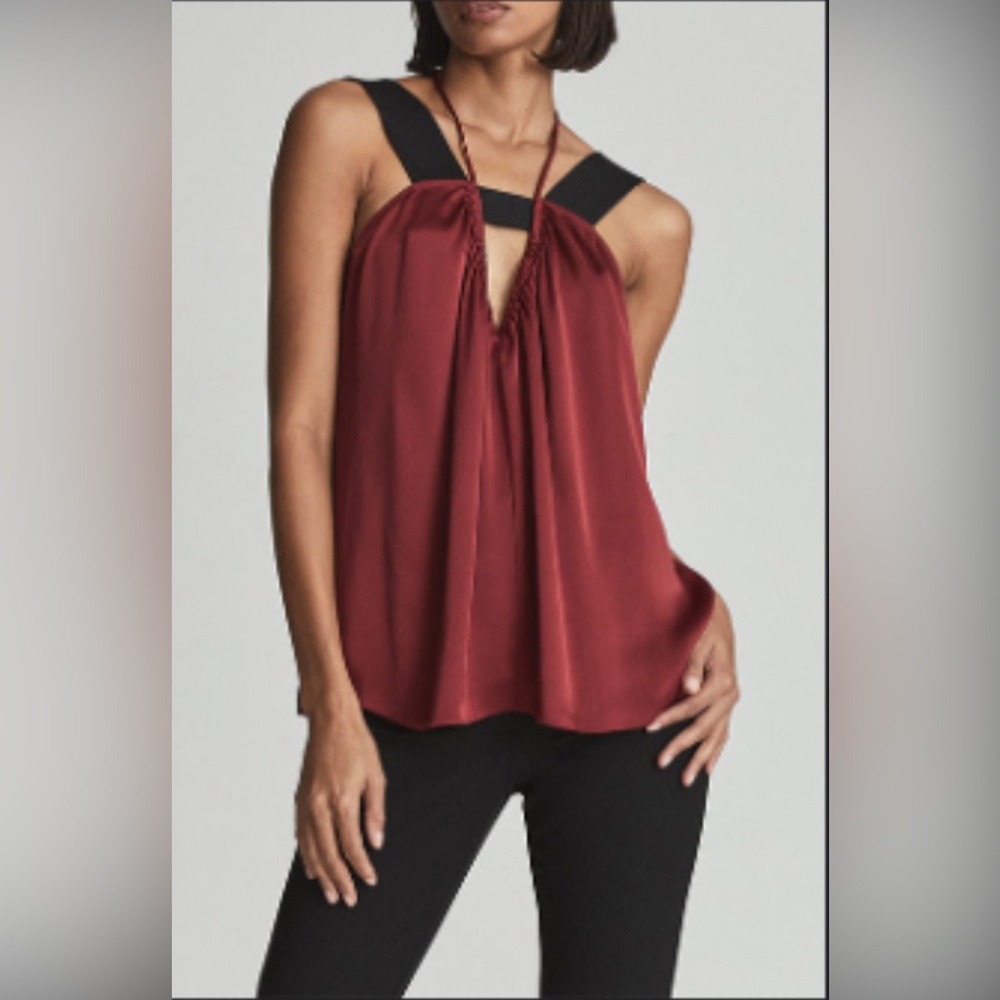 NWT- REISS- Lauren Strappy Cami- Red UK8/US4